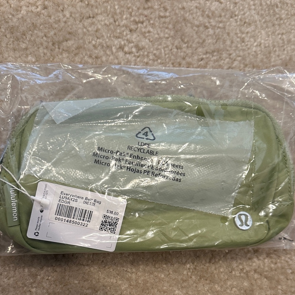 lululemon Brand New Green Belt Bag